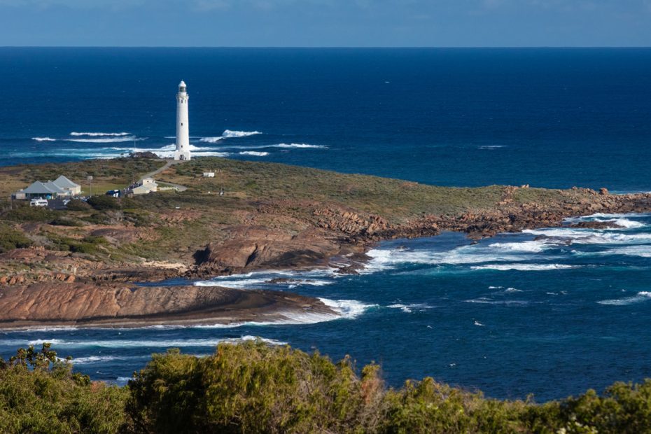 Lighthouse and ocean at Cape Leeuwin in Margaret River