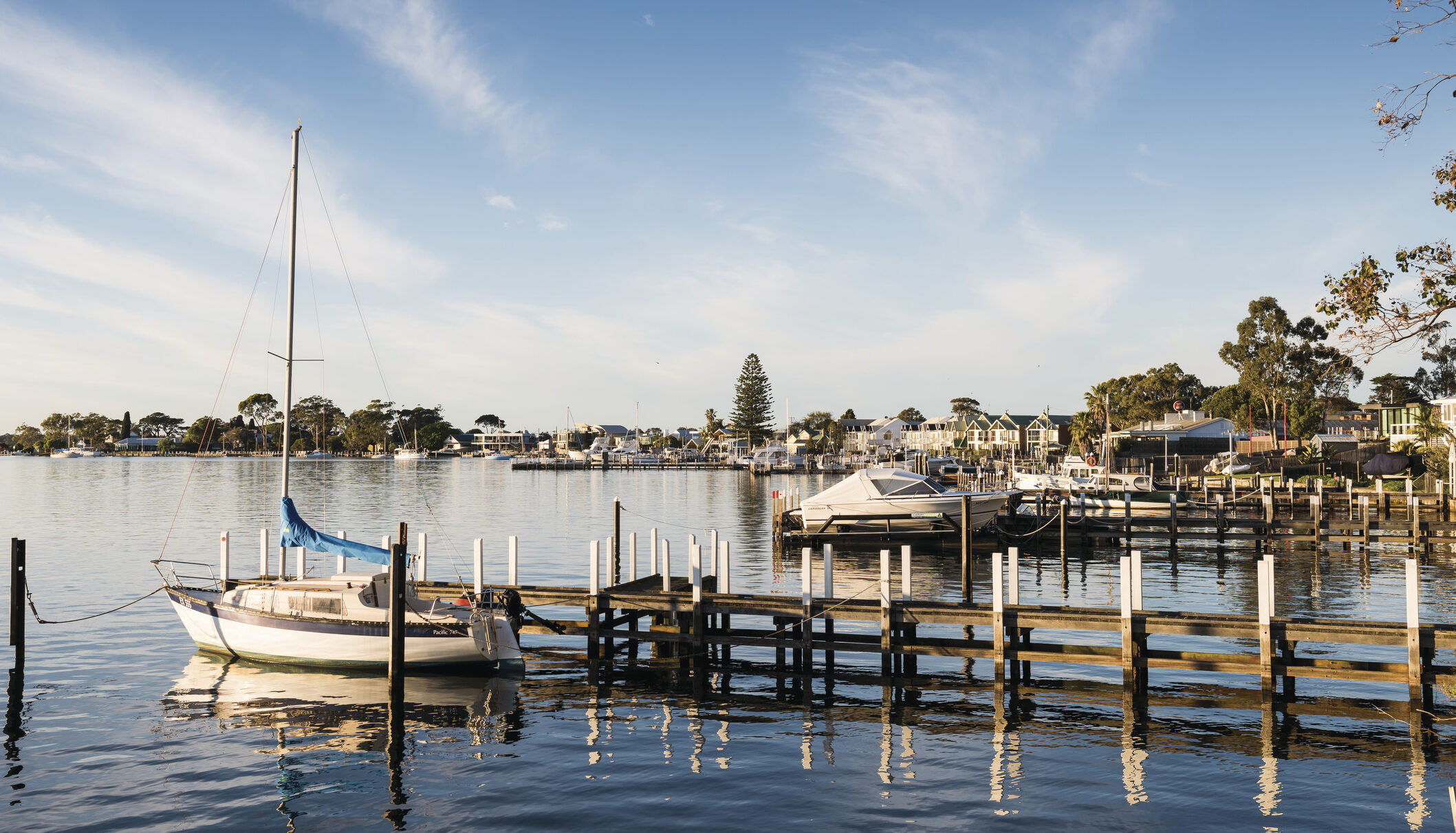 Boats at the dock in Metung, Gippsland