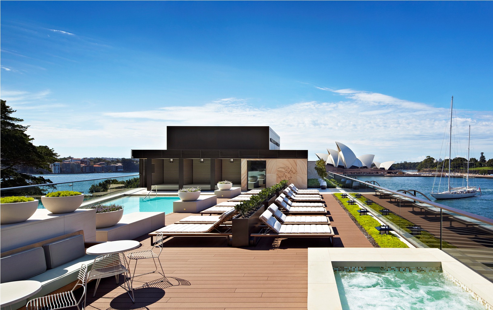 Roof top pool with Sydney Opera House views at the Park Hyatt Sydney Australia