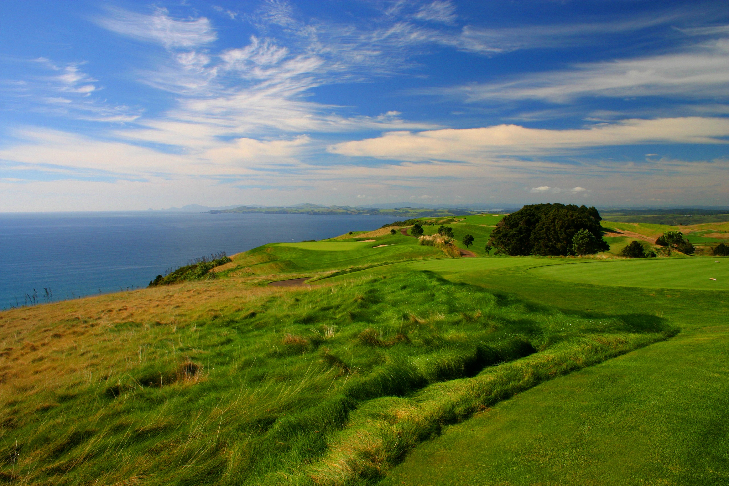 Scenic view of the Kauri Cliffs Golf Course in the Bay of Islands