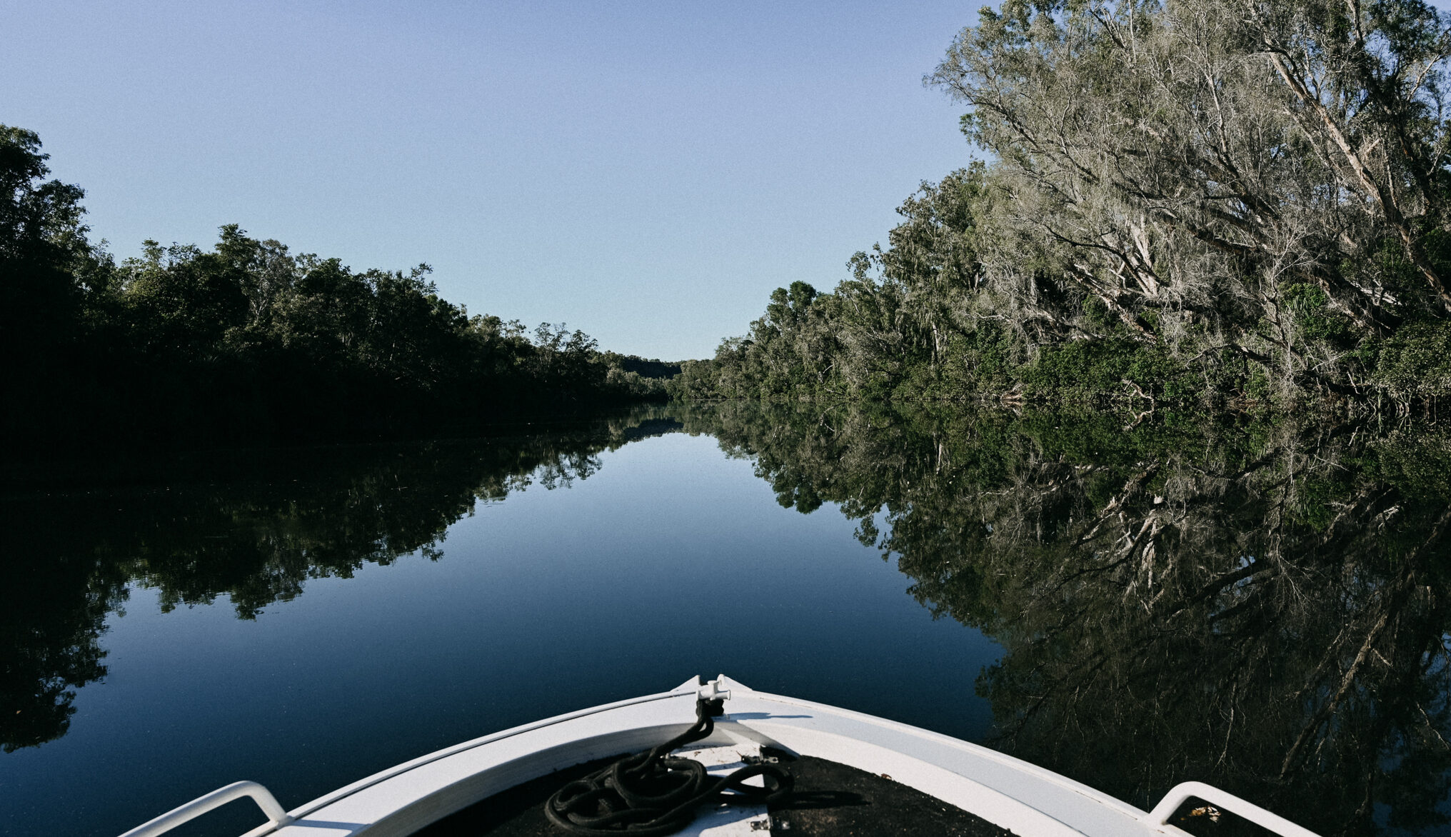 Cruising on glassy water in gorge from Bullo River Station