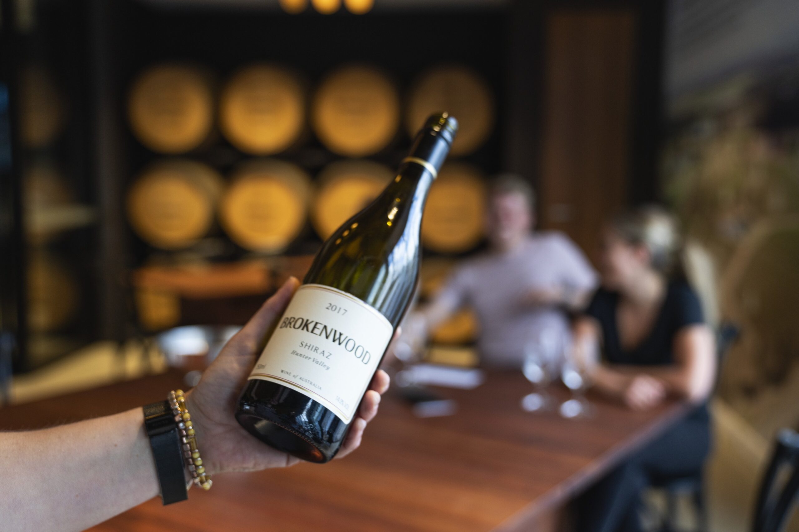 Bottle of Brokenwood Hunter Valley wine at private wine tasting