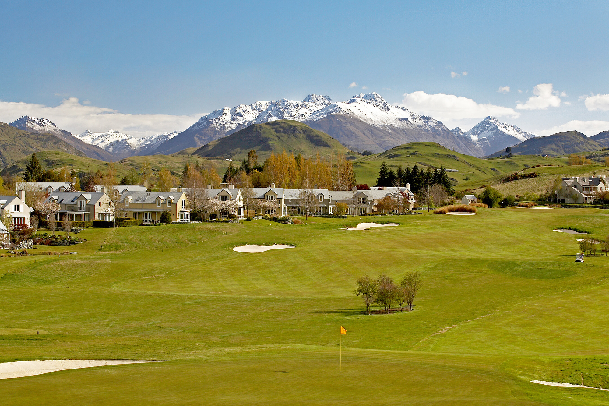 View over Millbrook Resort and golf course to the mountains