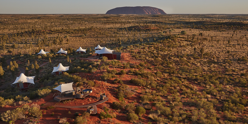 Longitude 131 luxury accommodation at Uluru aerial view