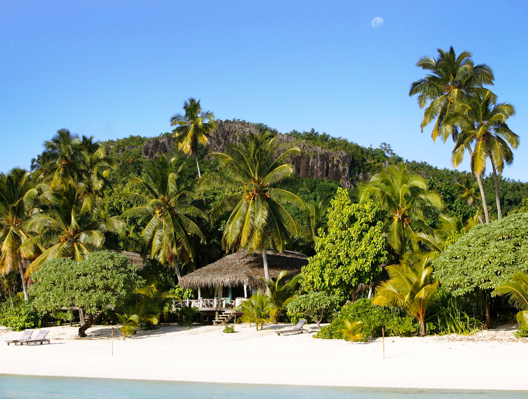View from the lagoon of Pacific Resort Aitutaki