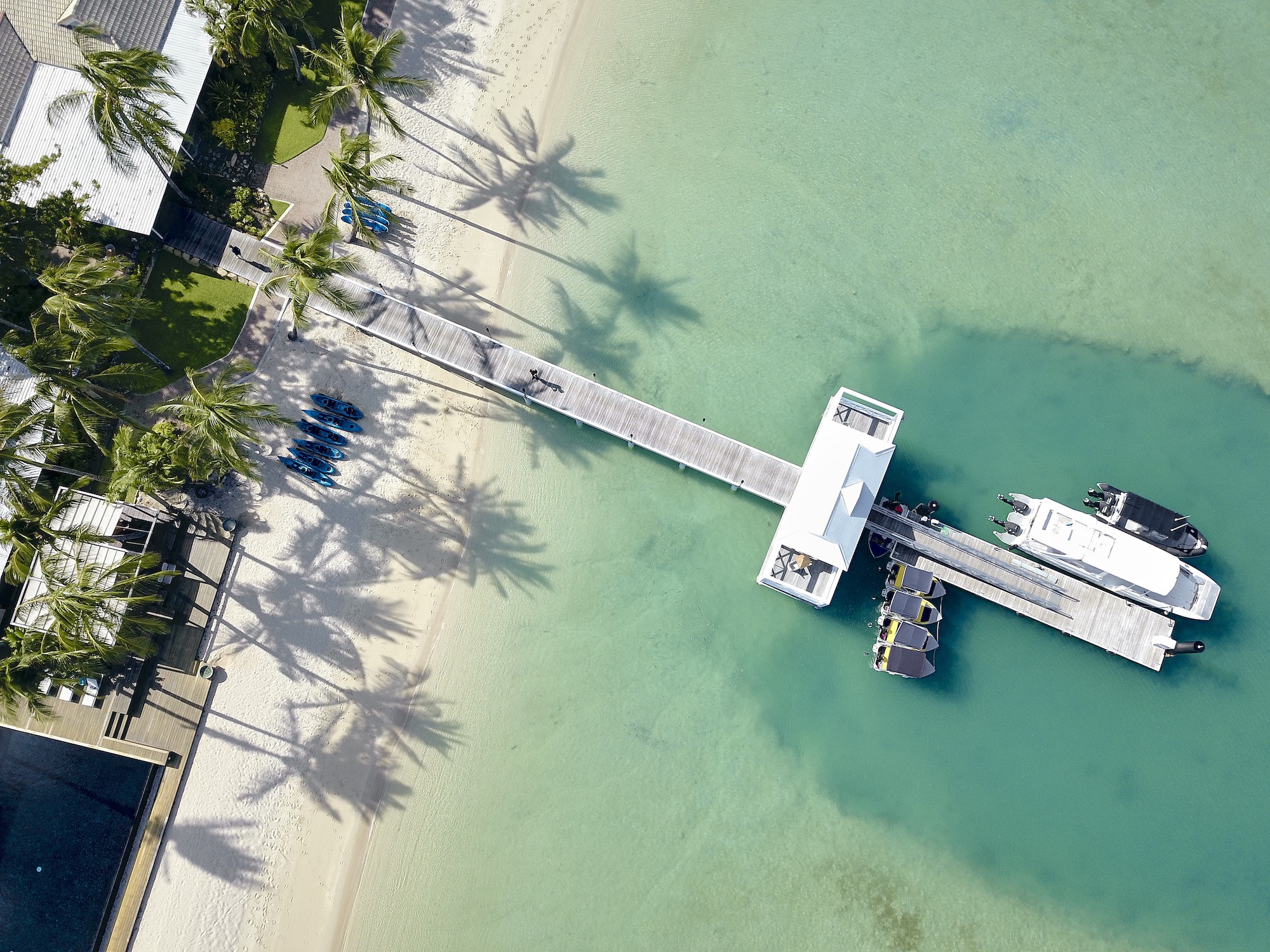 Orpheus Island Lodge aerial view of pier