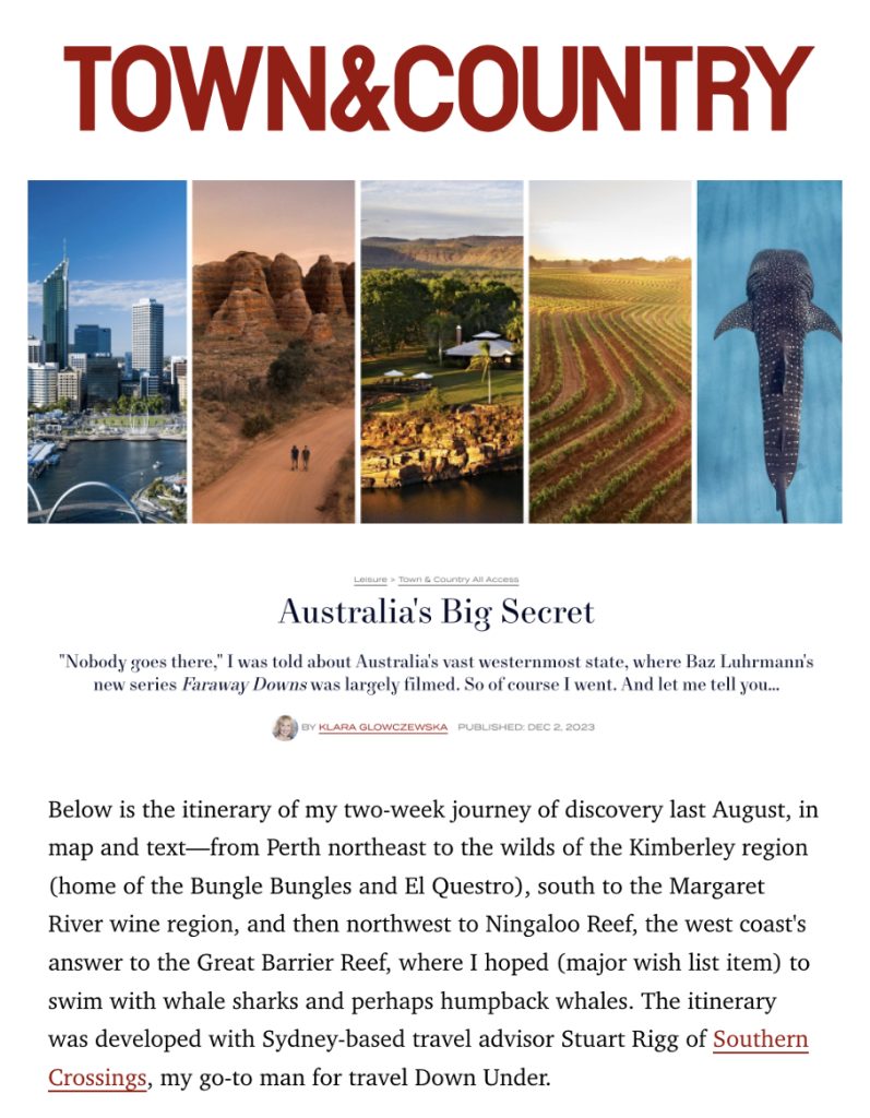 Town and Country Magazine Western Australia with Stuart Rigg