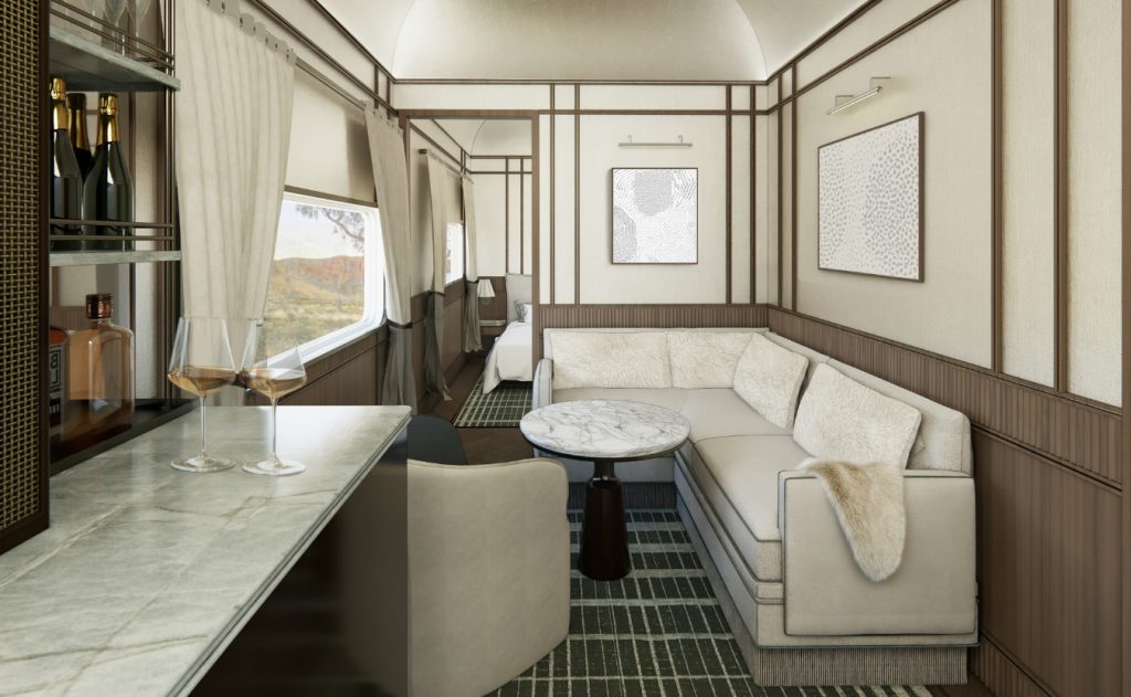 New luxury rail journey Aurora Lounge on Indian Pacific or the Ghan