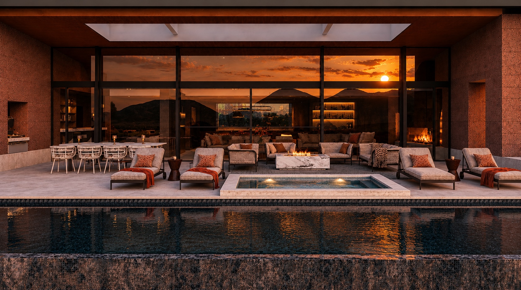 Saffire Jewel render of private luxury villa pool with view Tasmania Australia