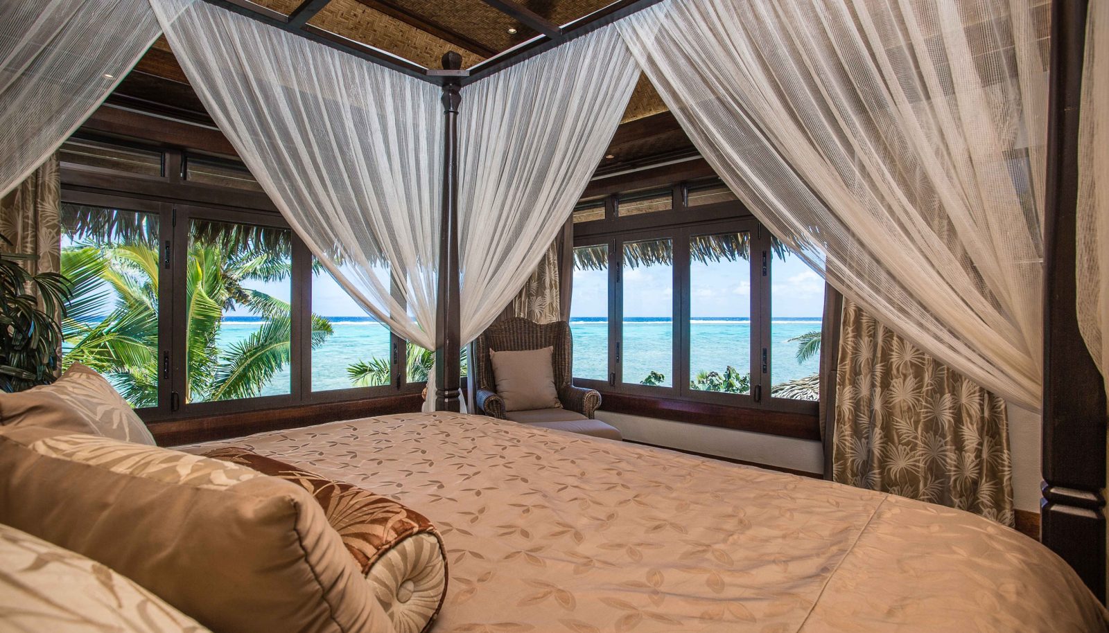 View from the bedroom at Te Manava Villas
