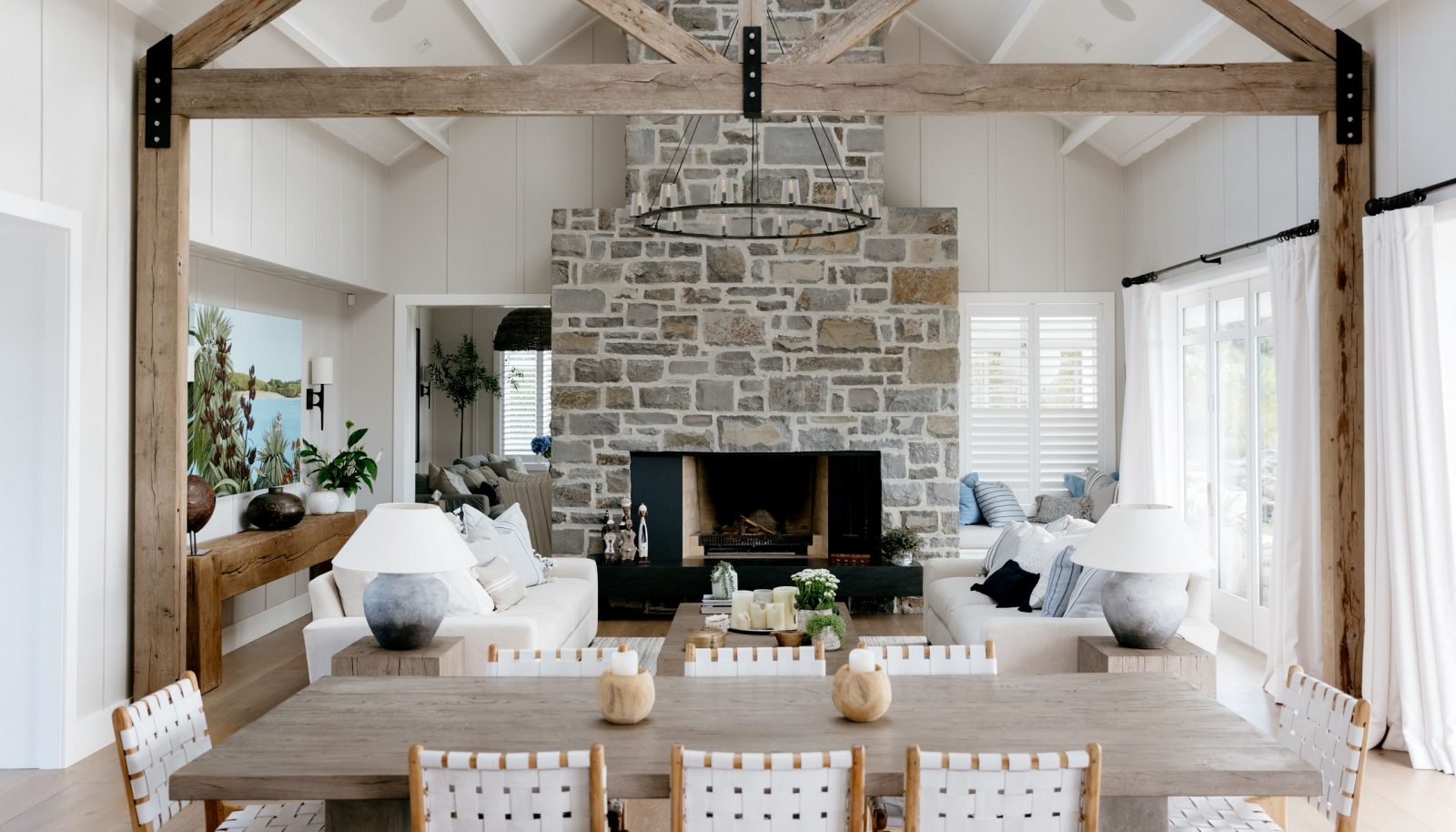 Dining room and lounge at Bluestone Estate