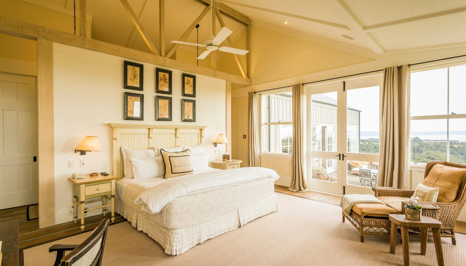 The Owner's Cottage bedroom at The Farm at Cape Kidnappers