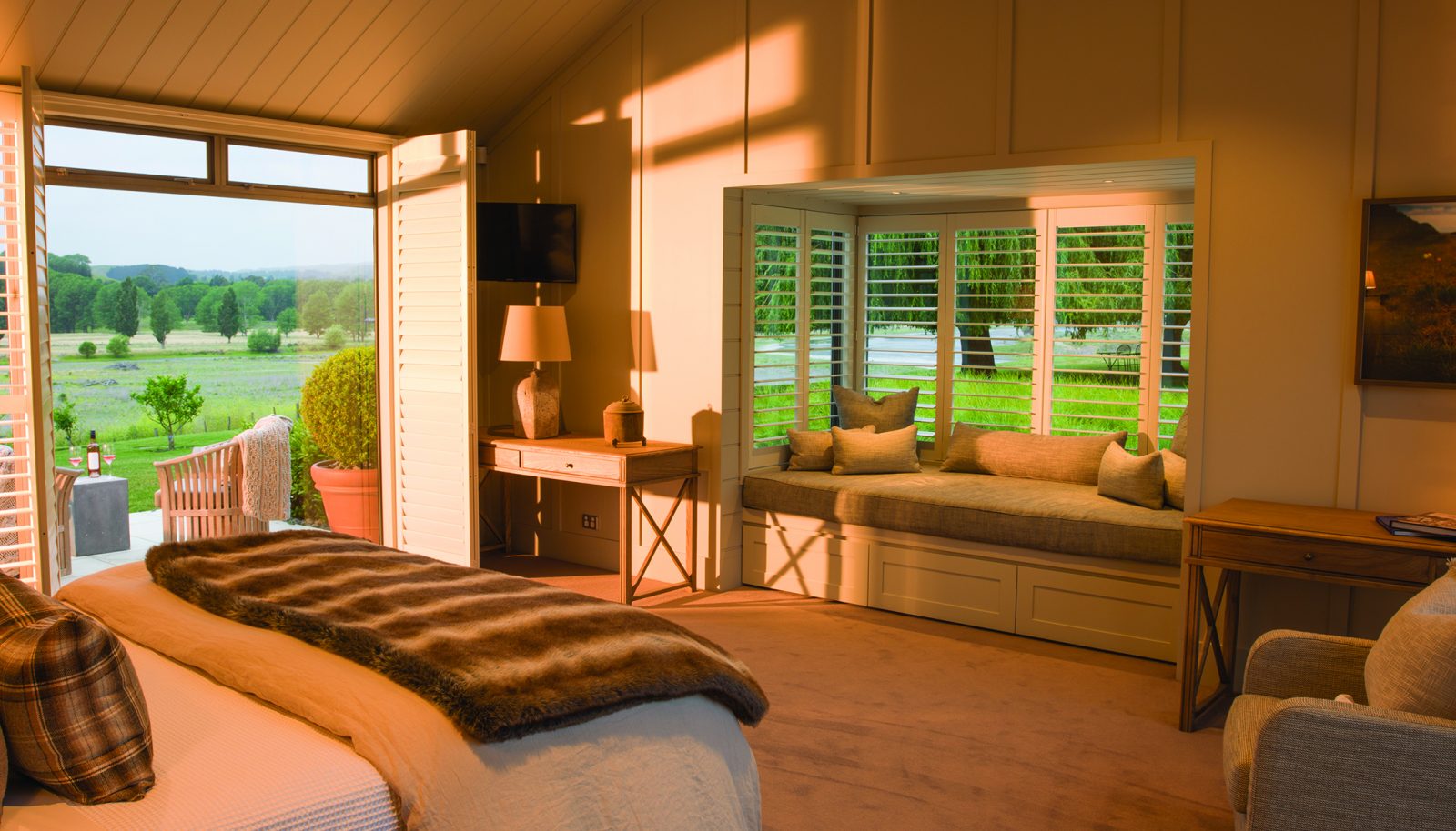 Lodge bedroom at Craggy Range