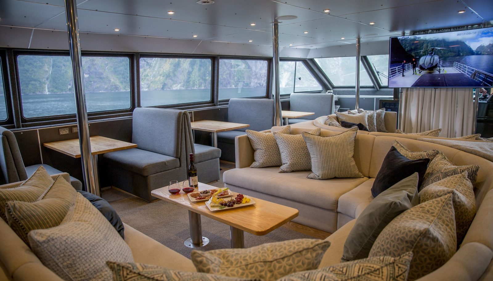The lounge aboard Fiordland Jewel