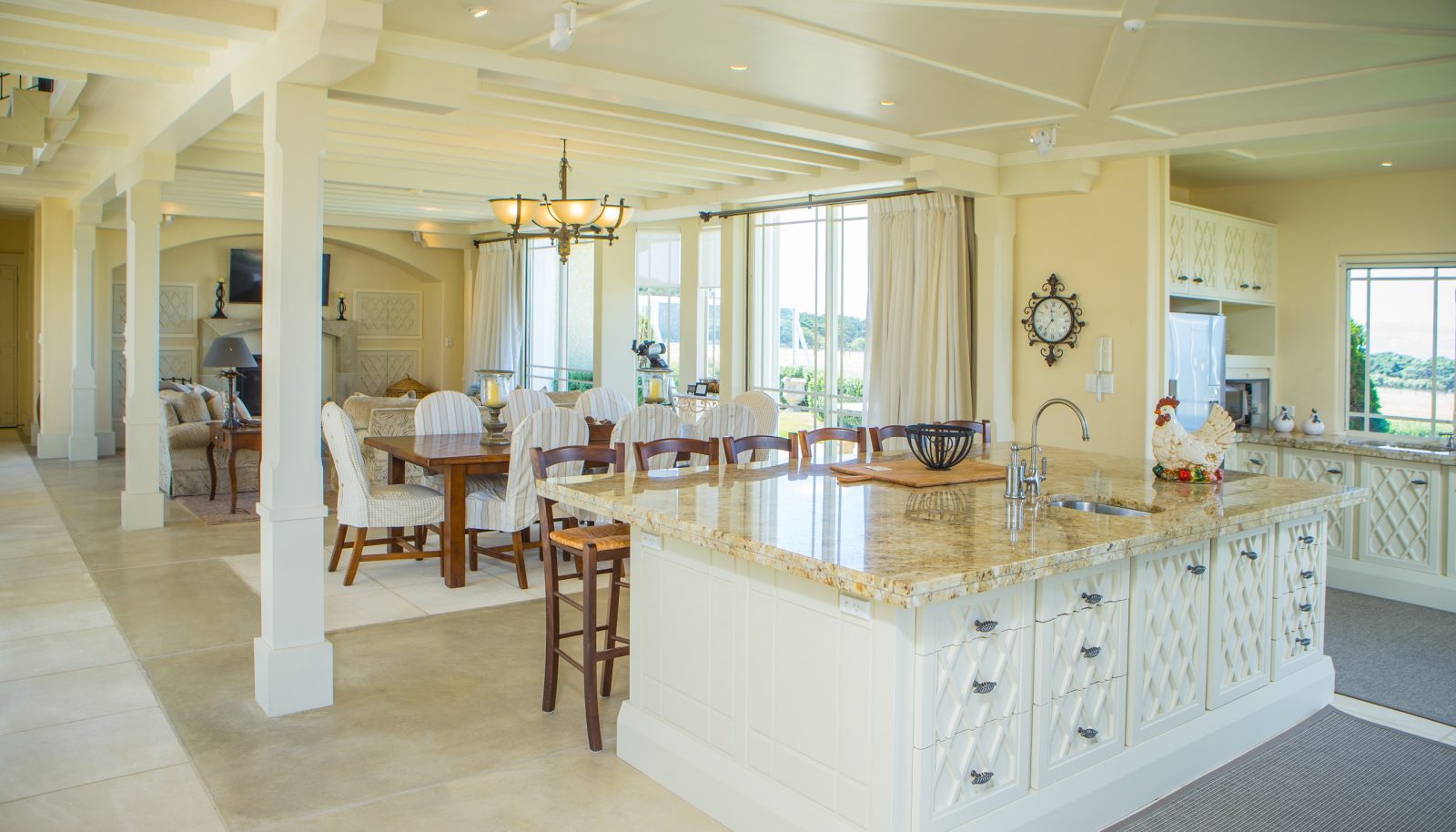 Living area at Foley Villa at Wharekauhau Country Estate