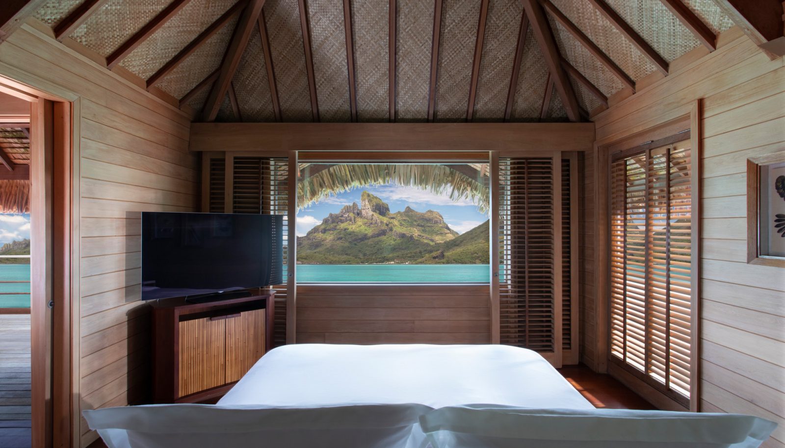 View from an Overwater Bungalow at the Four Seasons Resort Bora Bora