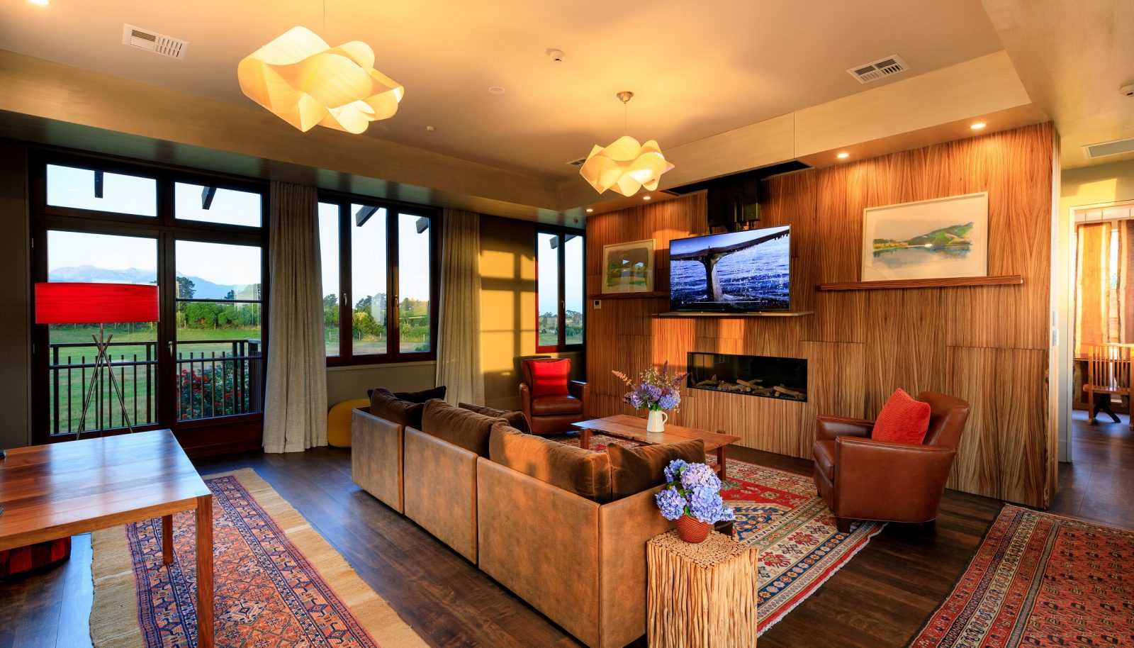 Lounge of the Olive House at Hapuku Lodge