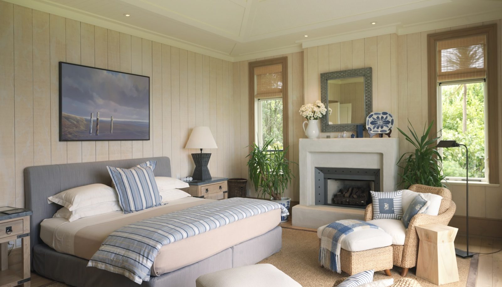 Bedroom in the Owner's Cottage at The Lodge at Kauri Cliffs