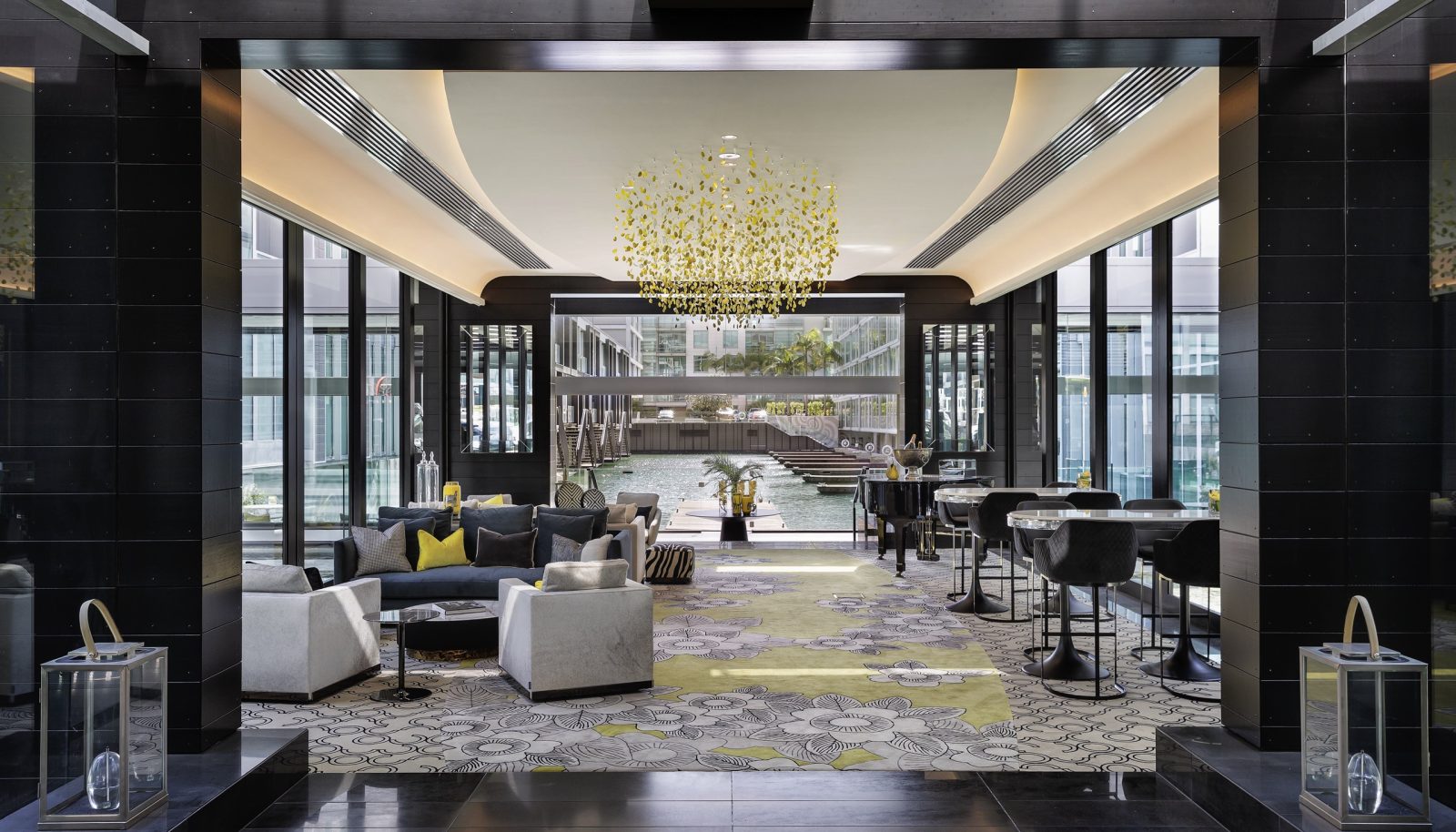 The lobby at the Sofitel Auckland Viaduct Harbour
