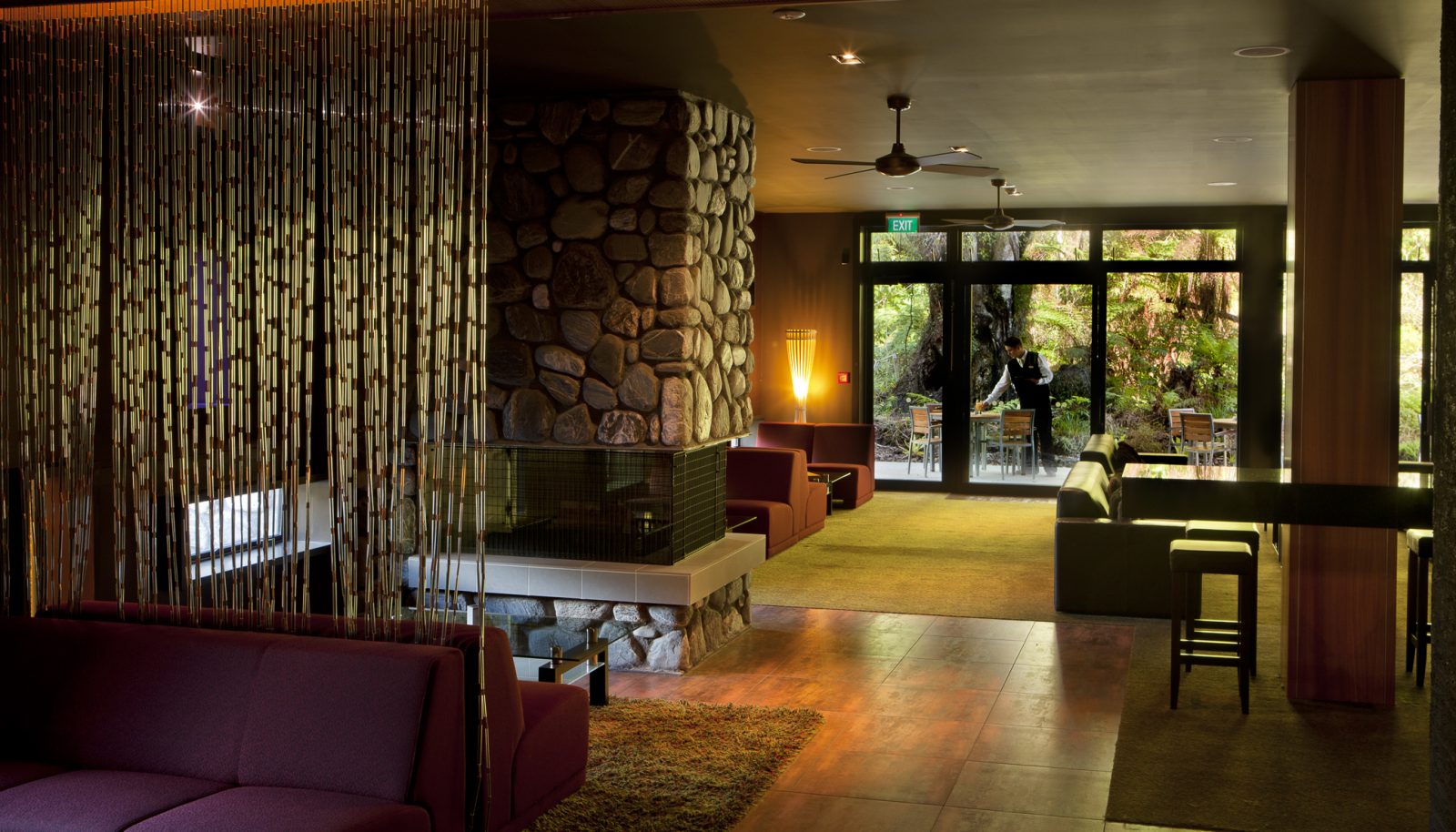 Restaurant and bar at Te Waonui Forest Retreat